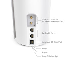 Cargar imagen en el visor de la galería, TP-Link Deco X50 5G LTE WiFi 6 AX3000 Router 3 RJ45 2 conectores RP-SMA para antena externa