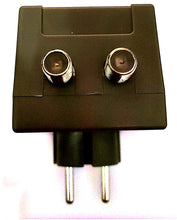 Cargar imagen en el visor de la galería, Fuente de alimentación eléctrica STI 12V 150mA para antenas de TV TNT Enchufe F hembra 1 entrada 1 salida