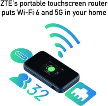 Cargar imagen en el visor de la galería, ZTE MU5001 Negro Hotspot Pebble 5G 4G Categoría 22 WiFi 6 4500mAh Batería con carga rápida