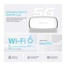 Cargar imagen en el visor de la galería, TP-Link NX200 5G Router WiFi Mesh 3 x RJ45 WiFi 6 AX1800
