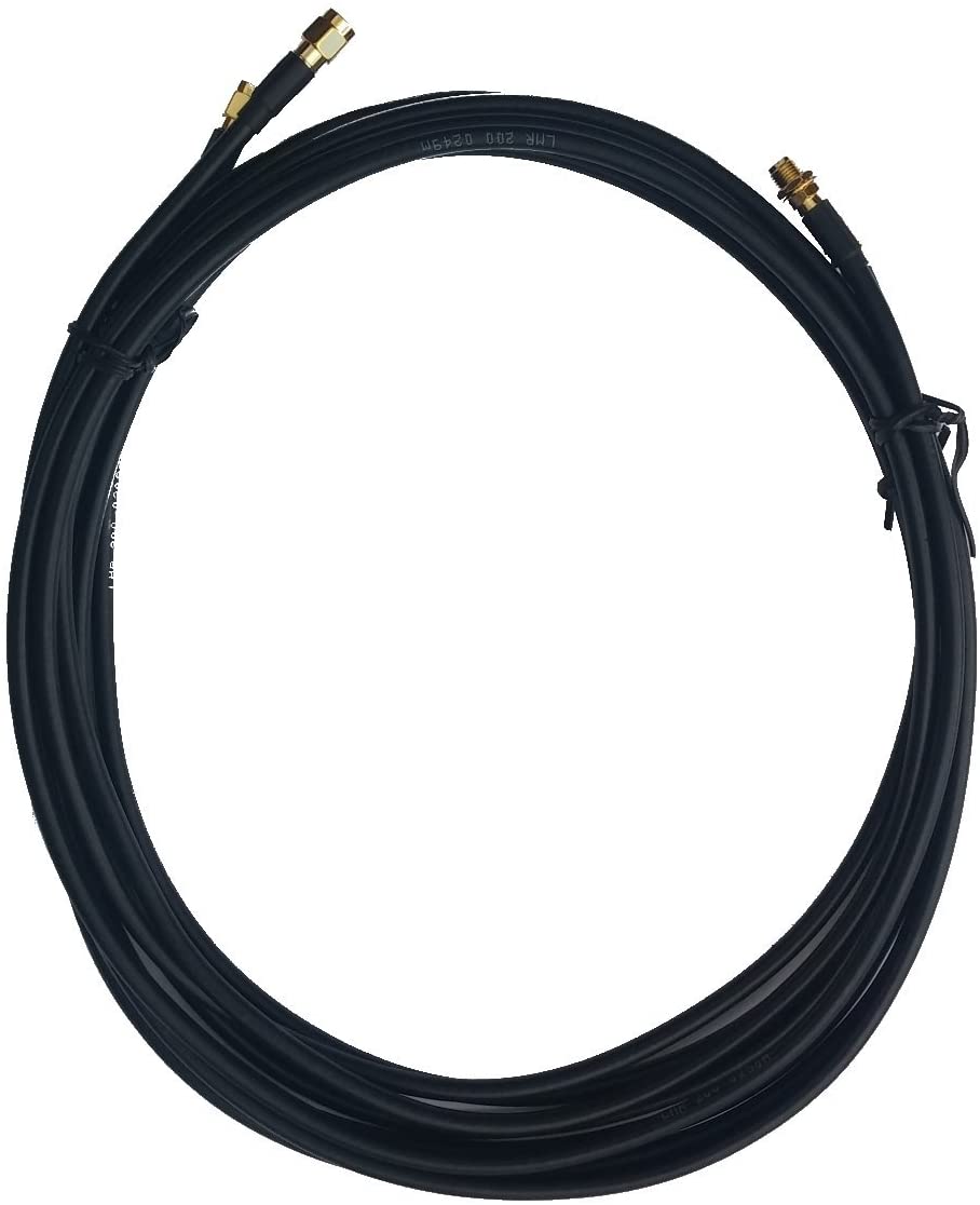 Cable de extensión SMA hembra a SMA macho 2 x 10 m ALSR200 negro para antena externa y router 4G LTE 5G MIMO